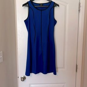 Blue and black mini dress